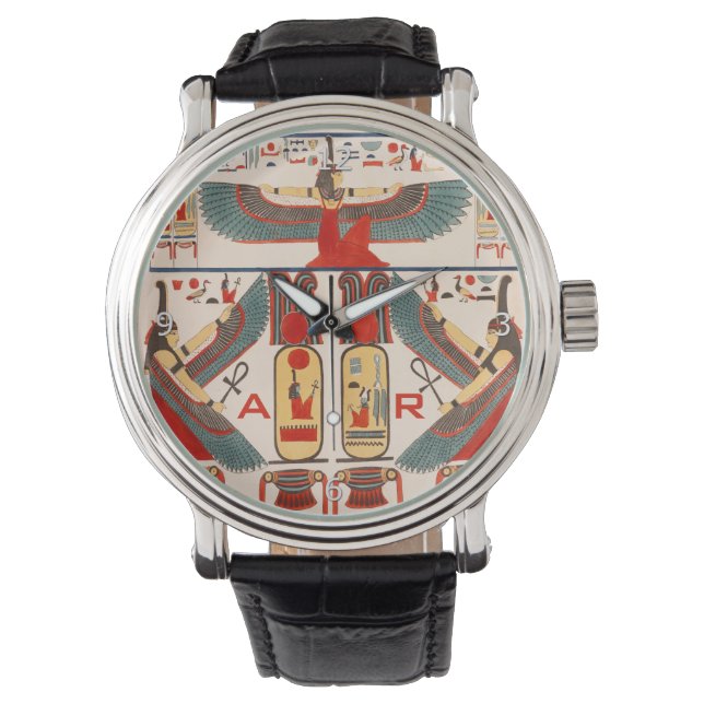 Amon Ra Blessings - Egyptian Pharaoh Hieroglyphics Watch (Front)