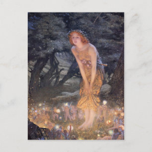 Among Fairies Vintage Postcard