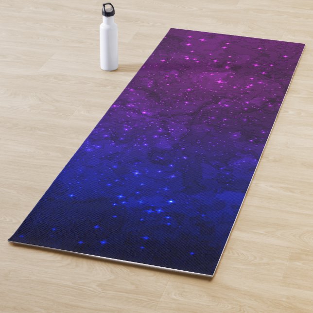 Among Stars in the Blue and Purple Galaxy Yoga Mat (In Situ)
