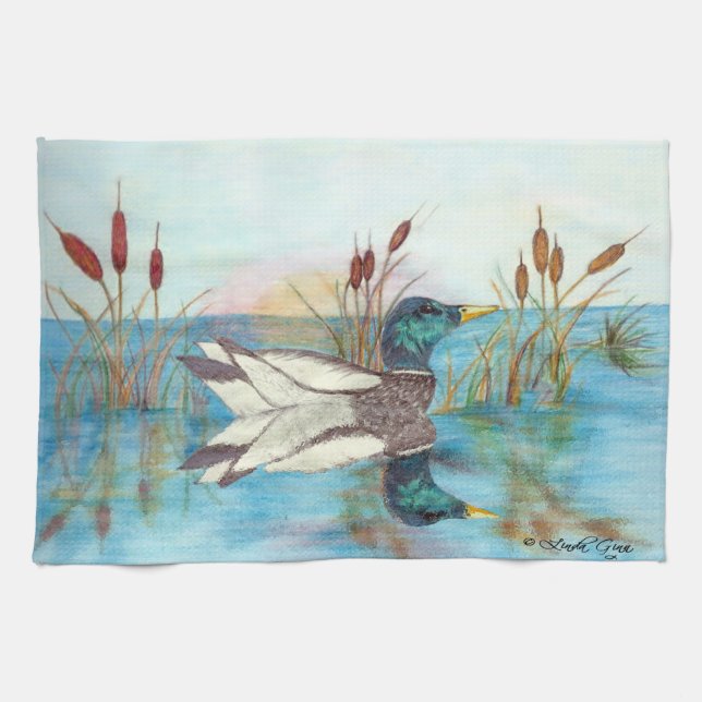 Among the Cattails Kitchen Towel (Horizontal)