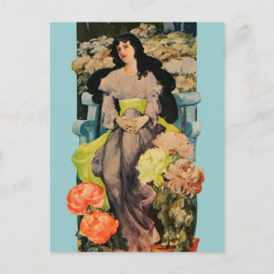 Among the Chrysanthemums Postcard