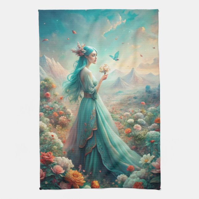 Among the Flowers Tea Towel (Vertical)