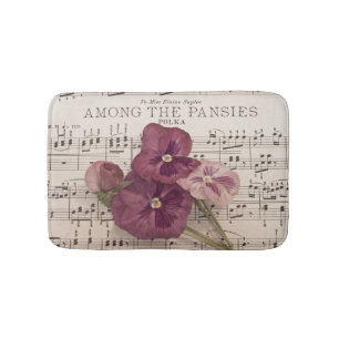 Among The Pansies Bath Mat