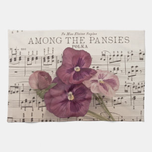 Among The Pansies Tea Towel