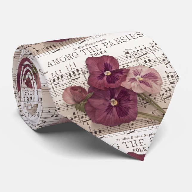 Among The Pansies Tie (Rolled)