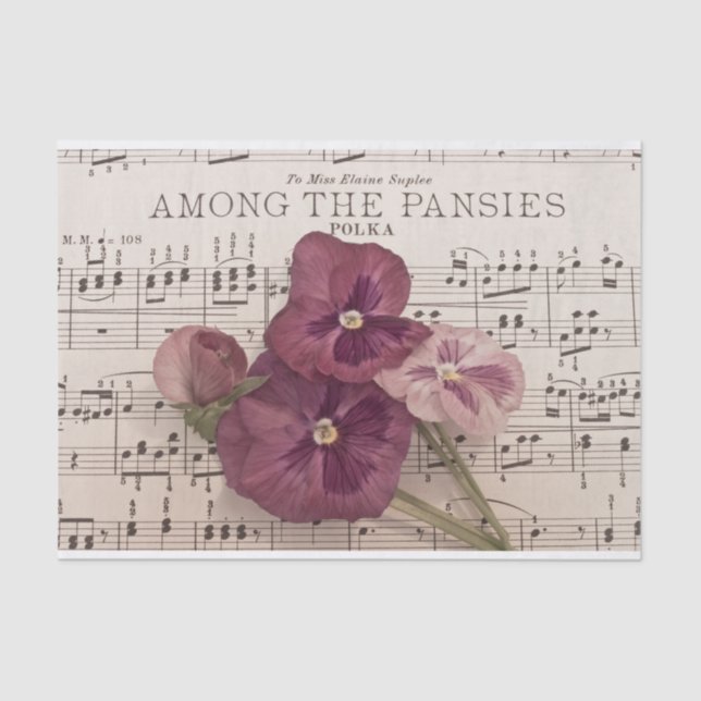 Among The Pansies Tissue Paper (Front)