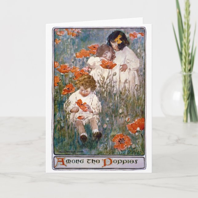 Among the Poppies, Jessie Willcox Smith Card (Front)