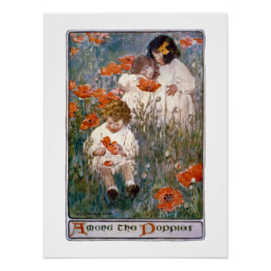 Among the Poppies, Jessie Willcox Smith Poster
