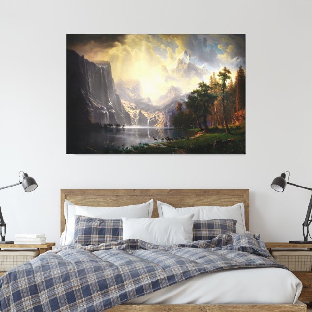 Among the Sierra Nevada by Albert Bierstadt  Canvas Print (Insitu(Bedroom))