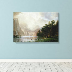 Among the Sierra Nevada Mountains by Bierstadt Canvas Print