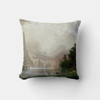 Among the Sierra Nevada Mountains by Bierstadt Cushion
