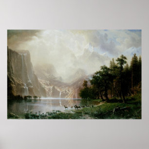 Among the Sierra Nevada Mountains by Bierstadt Poster