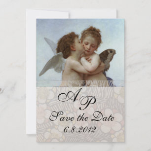 Amor and Psyche as Children Wedding Party Monogram Invitation