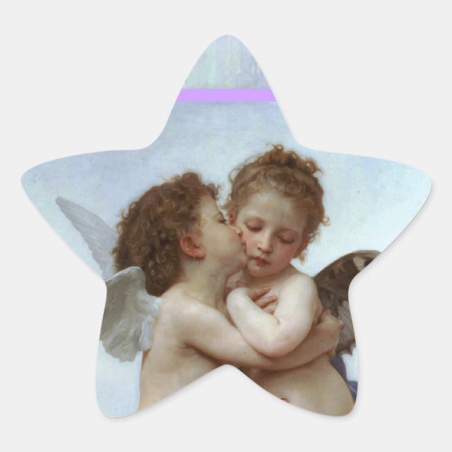 Amor and Psyche as Children Wedding Party Star Star Sticker (Front)
