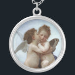 Amor and Psyche Silver Plated Necklace<br><div class="desc">L'Amour et Psyche,  enfants oil painting by William-Adolphe Bouguereau (1825 -1905).</div>