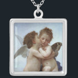 Amor and Psyche Silver Plated Necklace<br><div class="desc">L'Amour et Psyche,  enfants oil painting by William-Adolphe Bouguereau (1825 -1905).</div>