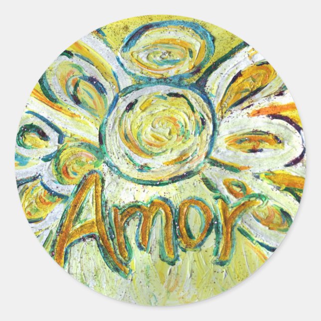 Amor Angel Inspirational Word Art Custom Stickers (Front)