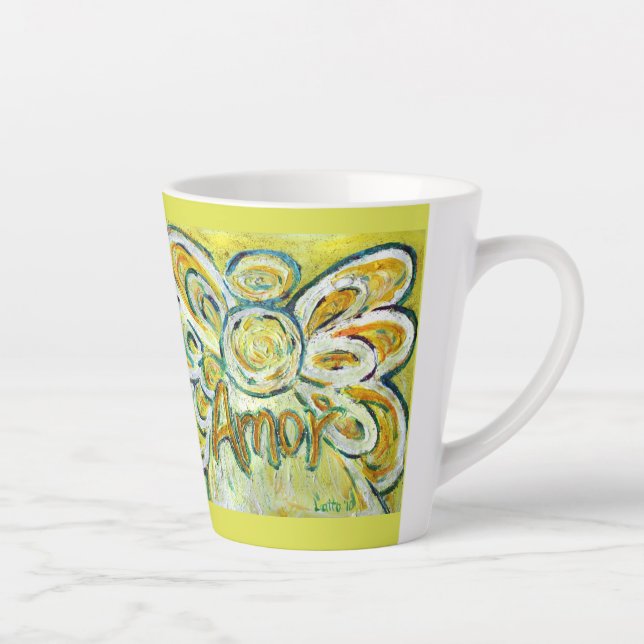 Amor Angel Word Art Custom Latte Mug Cup (Right)