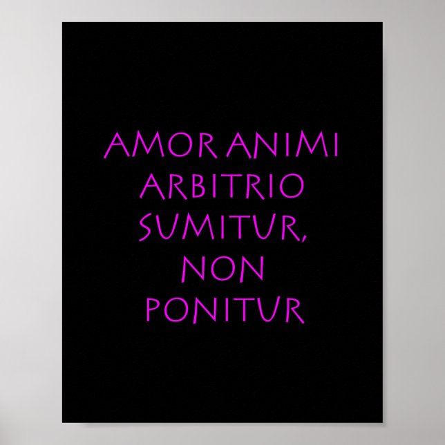Amor animi arbitrio sumitur non ponitur poster (Front)