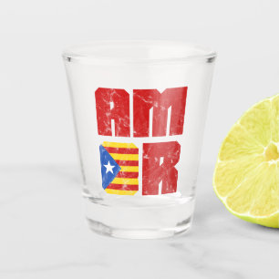 Amor Catalan Love, Catalan Independence Flag Shot Glass