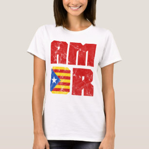 Amor Catalan Love, Catalonia Estelada Flag T-Shirt