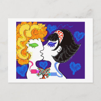 Amor + chips + fantasias postcard