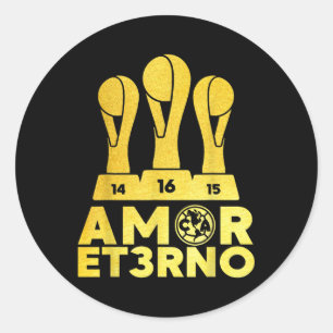 Amor Et3rno America Tricampeon Classic Round Sticker