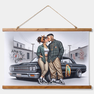 Amor Eterno Cholo Love Couple Hanging Tapestry