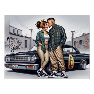 Amor Eterno Cholo Love Couple Poster