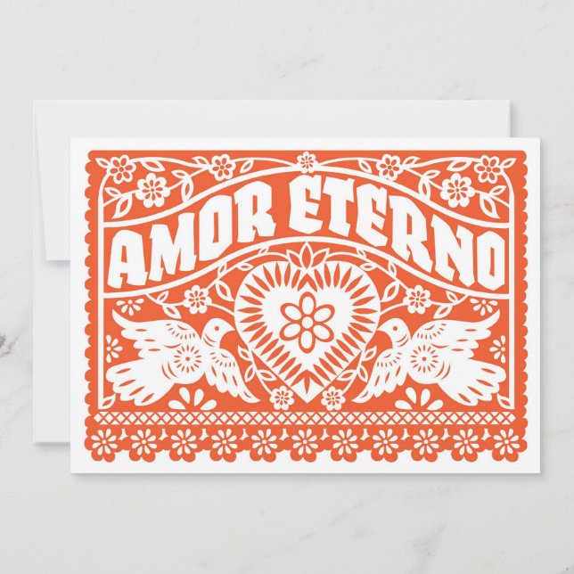 Amor Eterno Papel Picado Banner Invitation (Back)