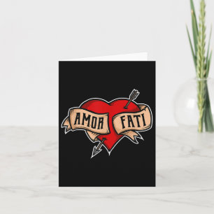 Amor Fati - Clic Nietzsche Tattoo Heart Design  Card