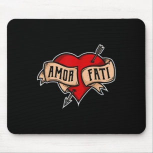 Amor Fati - Clic Nietzsche Tattoo Heart Design Mouse Mat