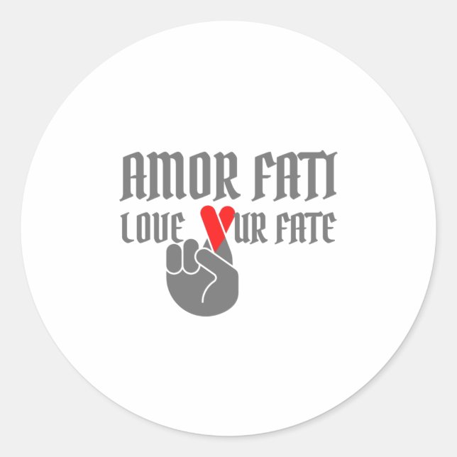 Amor Fati - Love Our Fate - Crossed Fingers Classic Round Sticker (Front)