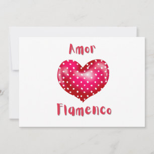  Amor Flamenco  Red Heart with Polka Dots Passion Invitation