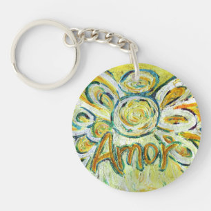 Amor Guardian Angel Word Custom Keychain