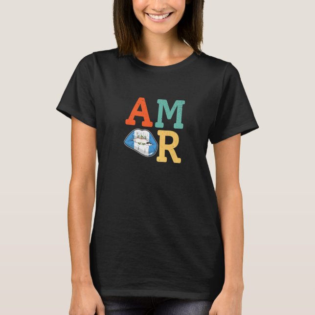 Amor Guatemala flag lips T-Shirt (Front)