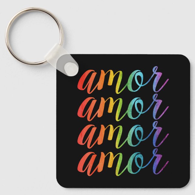 Amor in Rainbows Key Ring (Front)