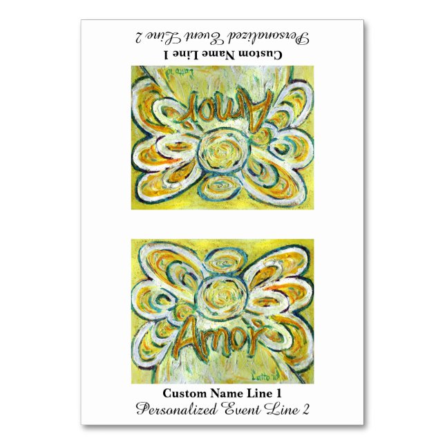 Amor Inspirational Word Angel Table Tent Card (Front)