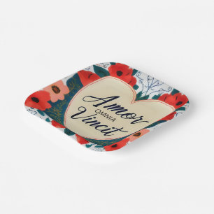 Amor Omnia Vincit - quote Paper Plate