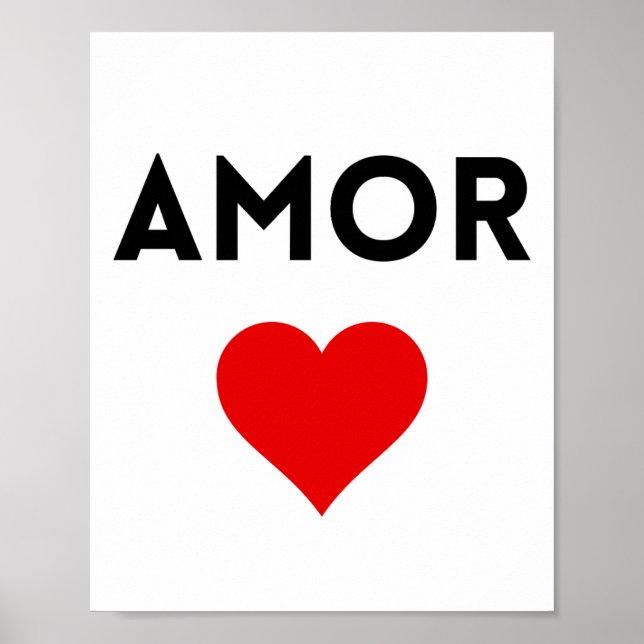 Amor Red Heart Poster Print  (Front)