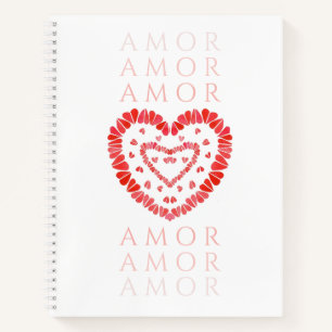 AMOR-SPANISH LOVE 8.5"X11" Spiral Notebook