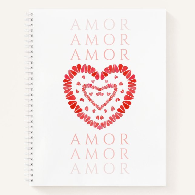 AMOR-SPANISH LOVE 8.5x11 Spiral Notebook (Front)