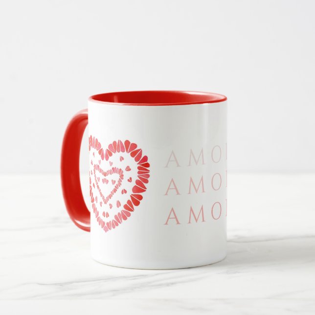 AMOR-SPANISH LOVE Red Combo Mug (Front Left)