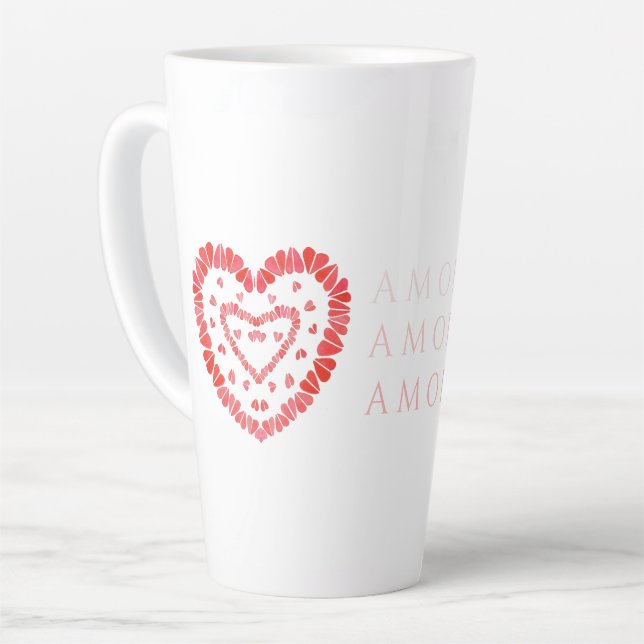 AMOR-SPANISH LOVE Tall Latte Mug (Left Angle)