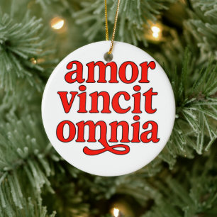 Amor vincit omnia ceramic tree decoration