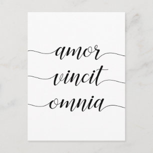 Amor vincit omnia inspirational postcard