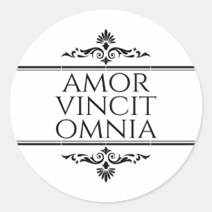 Amor Vincit Omnia - Love Conquers All Classic Round Sticker