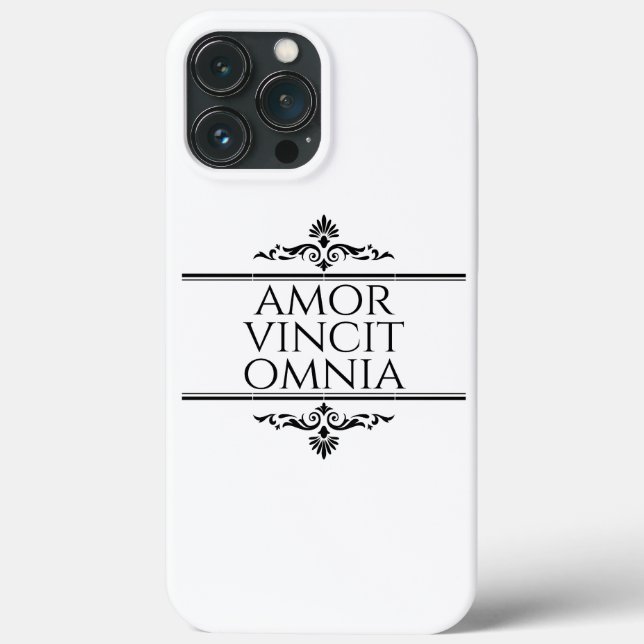 Amor Vincit Omnia Love Conquers All Latin Phrases Case-Mate iPhone Case (Back)