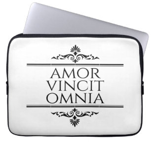 Amor Vincit Omnia Love Conquers All Latin Phrases Laptop Sleeve