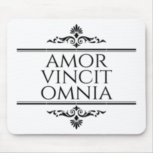 Amor Vincit Omnia Love Conquers All Latin Phrases Mouse Mat